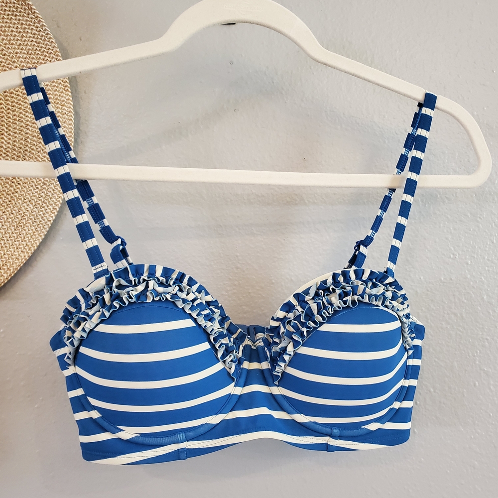 Boden Retro Striped Bikini Top, 36A